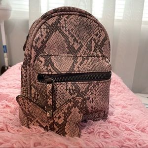 Mini snake skin backpack
